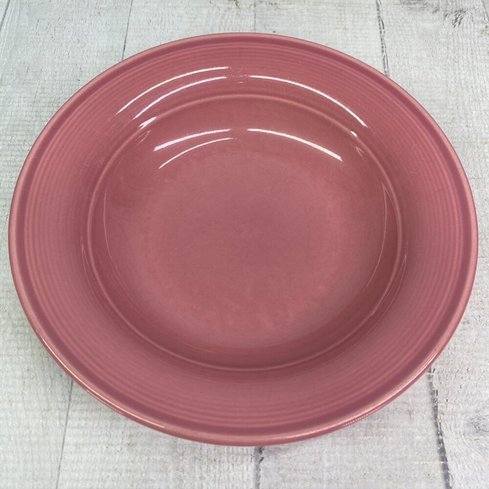 Nancy Calhoun DARK ROSE Japan Solid Color Smooth Stoneware Rim Soup Bowls Set 2 - Picture 5 of 15
